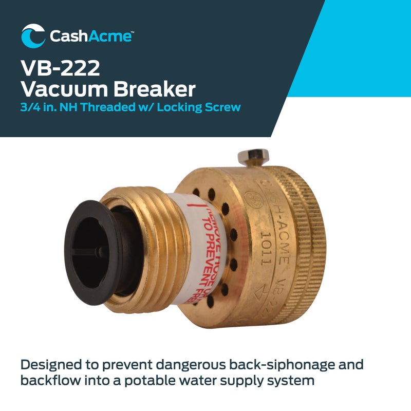 Cash Acme 3/4 Inch VB-222 Vacuum Breaker, Self Draining, 19600-0000 - Image 2